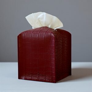 Crocodile Textured Leather Tissue Cover